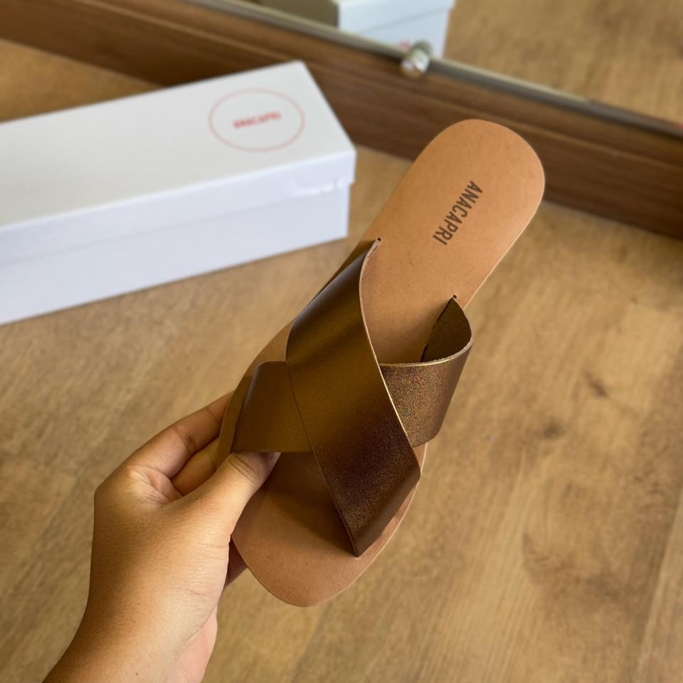 Rasteira Ana Capri Tiras Cruzadas C300140004