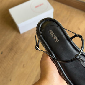 Sandália Ana Capri Rasteira Brilho Lateral C307020002