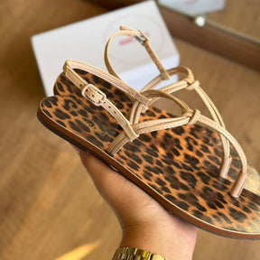 Rasteira Ana Capri Slim Nó Estampa de Onça C300140431