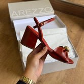 Sandália Arezzo Salto Bloco Arredondado A124630059