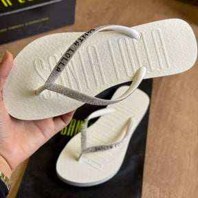 Chinelo Santa Lolla Flip Flop Borracha Tiras Brilho 0342.488C.0016