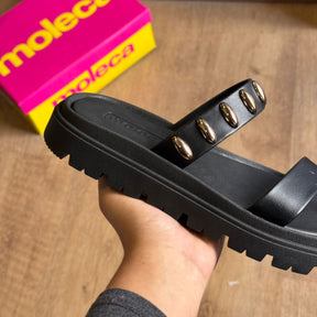 Sandália Moleca Detalhe de Pontinhos Dourados 5504.112