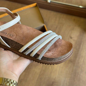 Sandália Beira Rio Tiras de Strass 8523.118