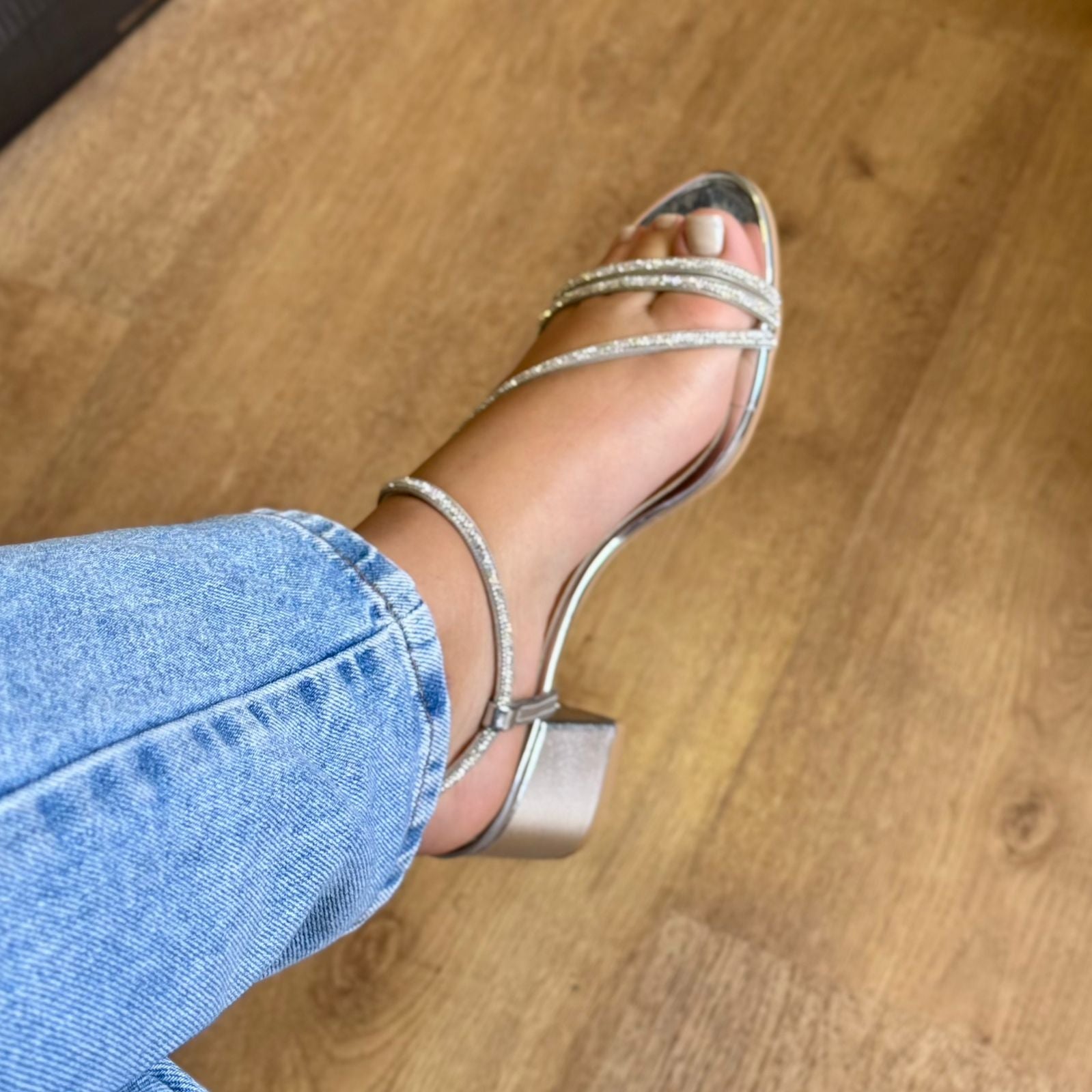 Salto Vizzano Bloco Tiras com Strass 6291.1175.28193