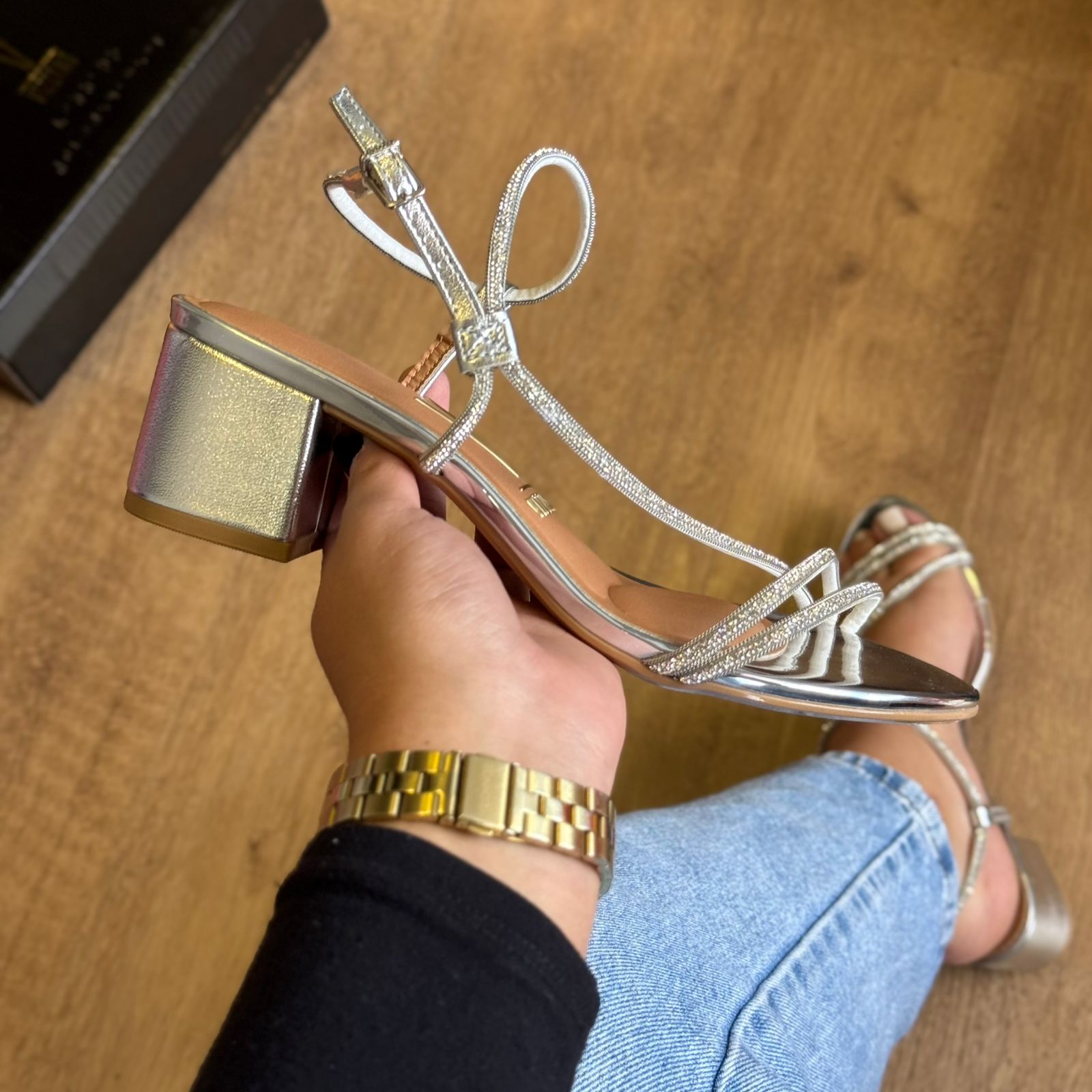 Salto Vizzano Bloco Tiras com Strass 6291.1175.28193