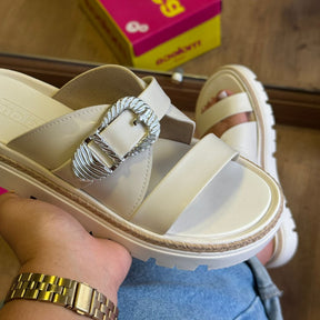 Sandália Moleca Tratorado Detalhe Prata 5504.216