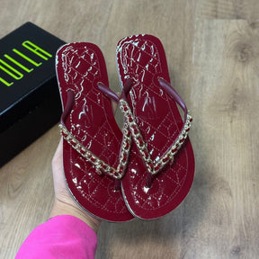 Sandália Santa Lolla Flip Flop Corrente Dourada 0106.0D67