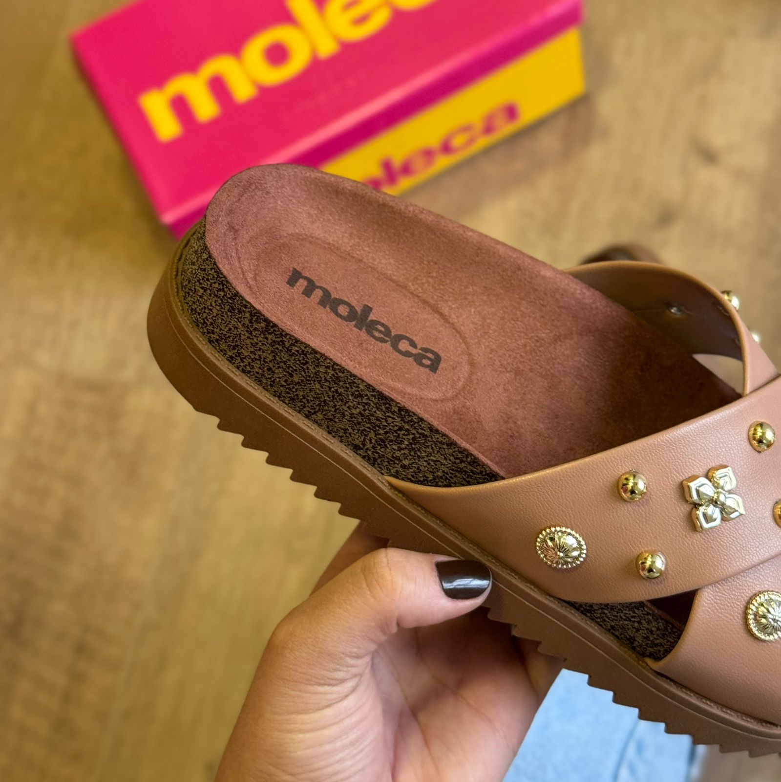 Sandália Papete Moleca em X Pedrarias 5500.112