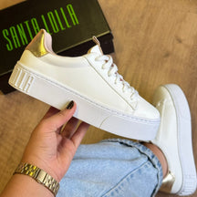 Tênis Santa Lolla Flatform Lolla Sport Com Detalhes Em Verde 038F.292E