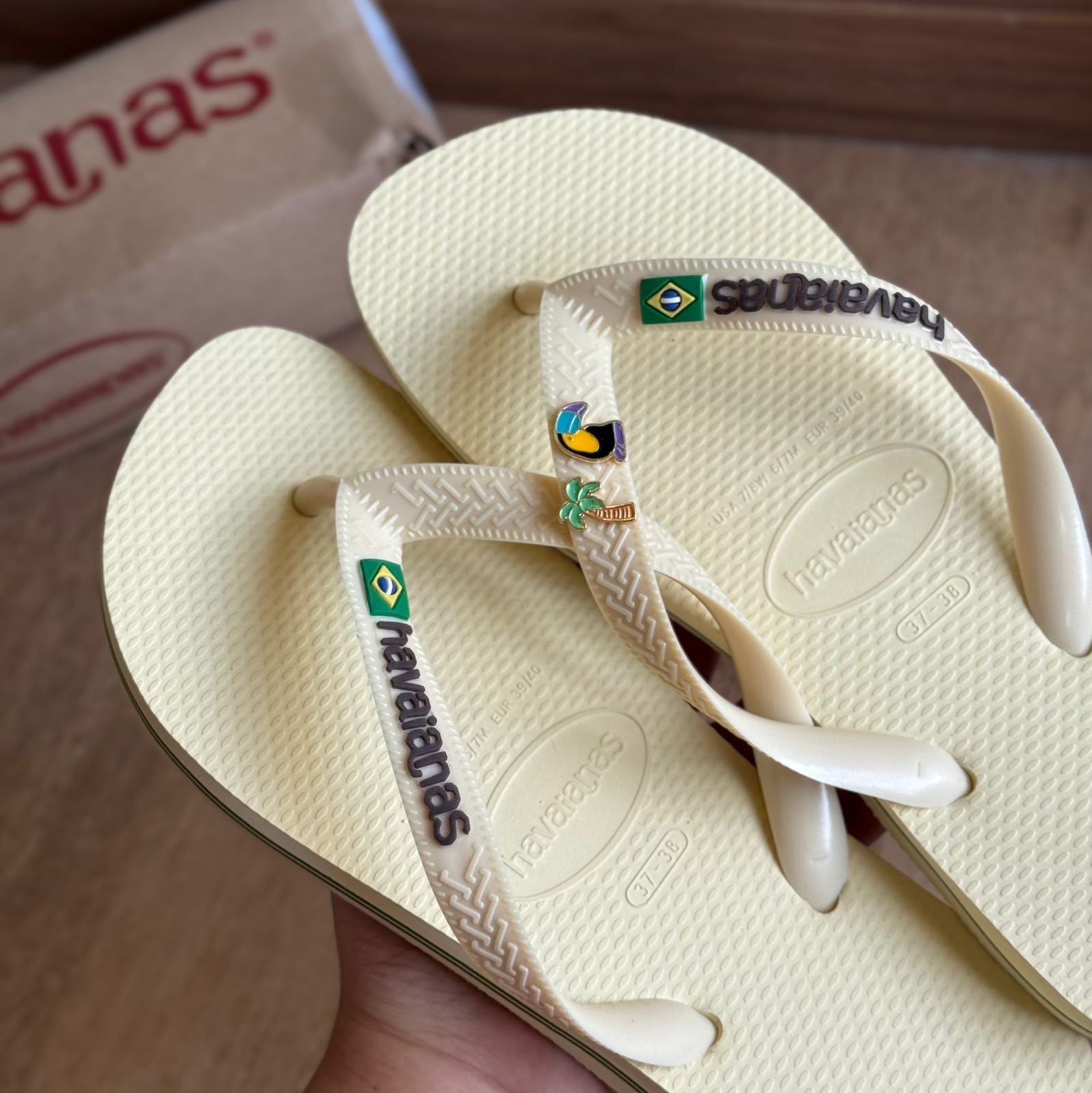 Havaianas Brasil Logo + Pin Tucano e Coqueiro