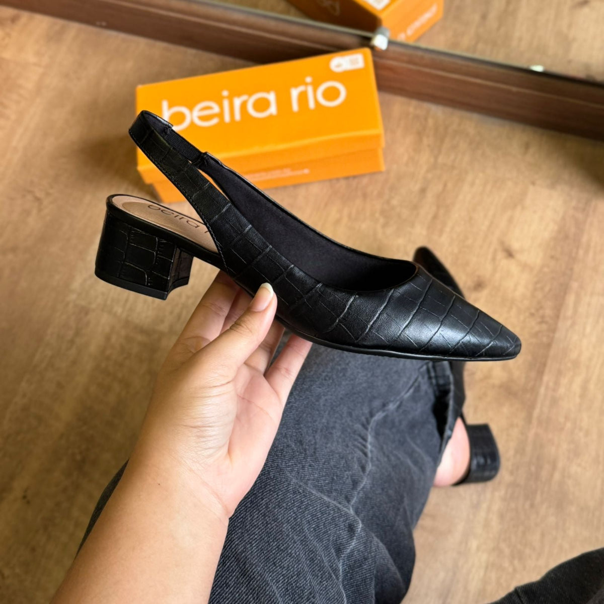 Scarpin Couro Croco Beira Rio 4182.220.3060.15745