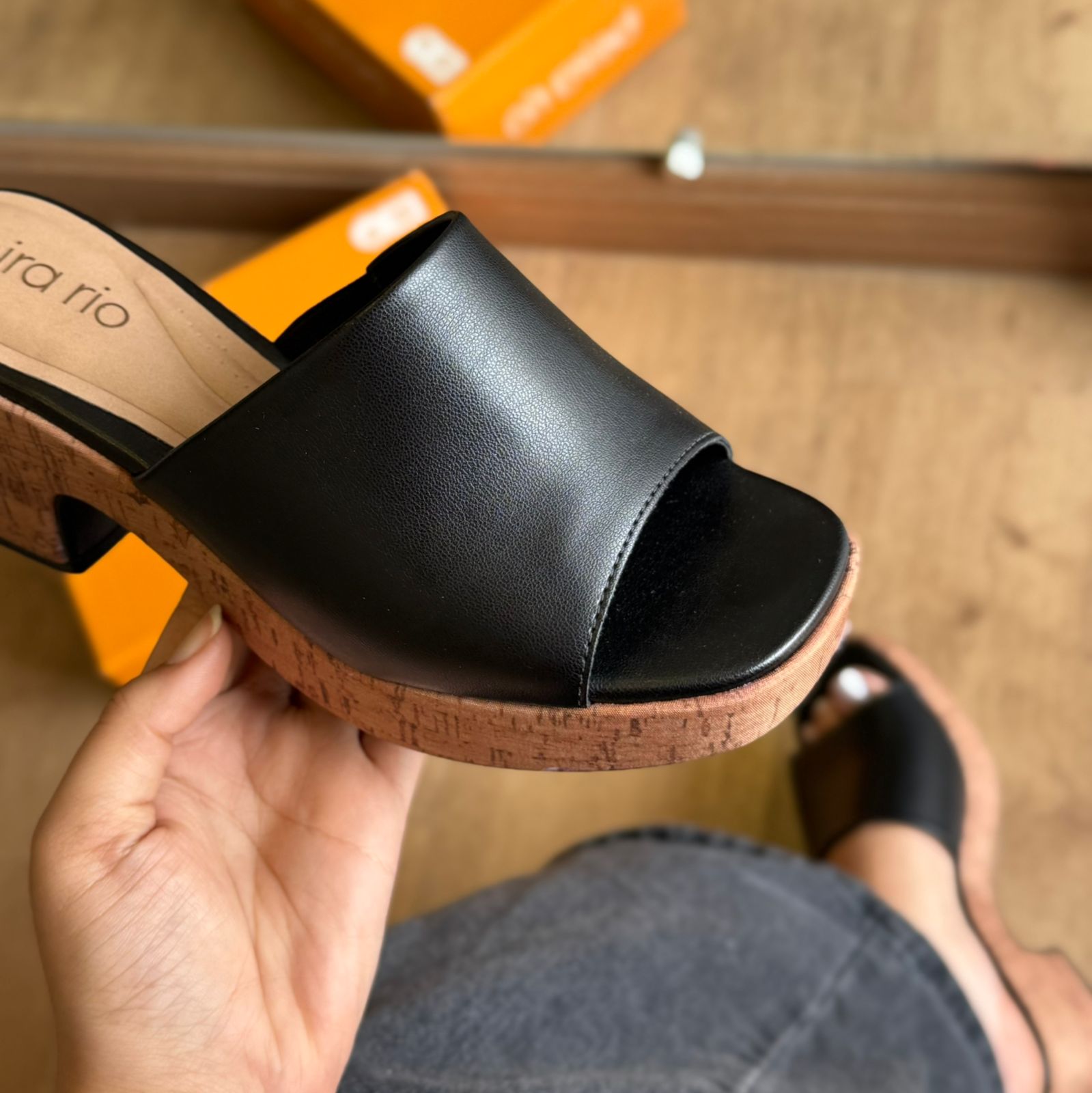 Sandália Beira Rio Salto Bloco Slide 8517.108