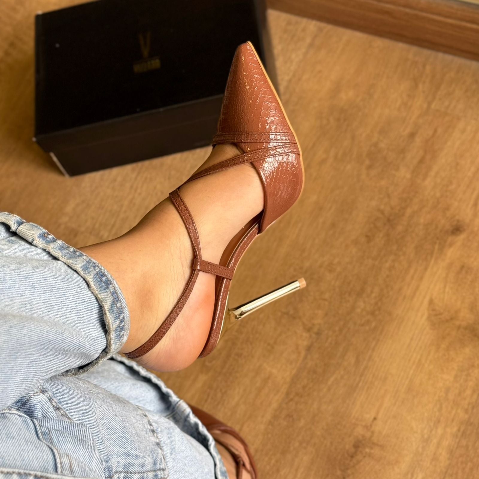 Scarpin Vizzano Croco Verniz Londo 1421.215