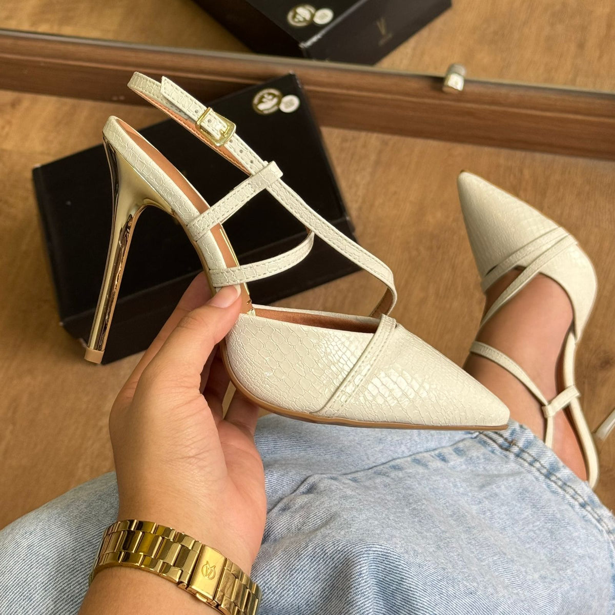 Scarpin Vizzano Croco Verniz Londo 1421.215