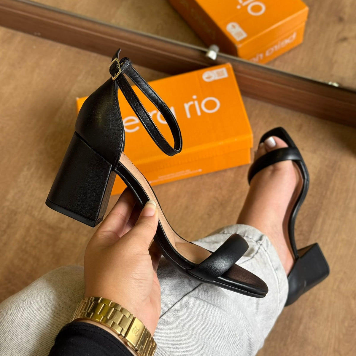 Sandália Beira Rio Salto Bloco 8436.245