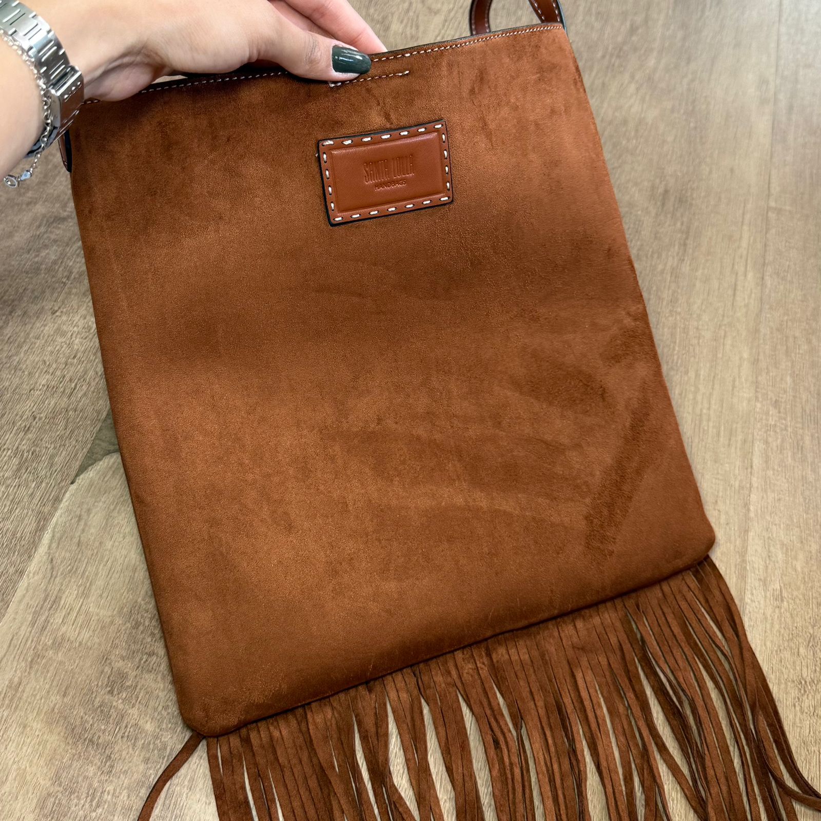 Bolsa Santa Lolla Franja Camurça Transversal  0453.5700.038E