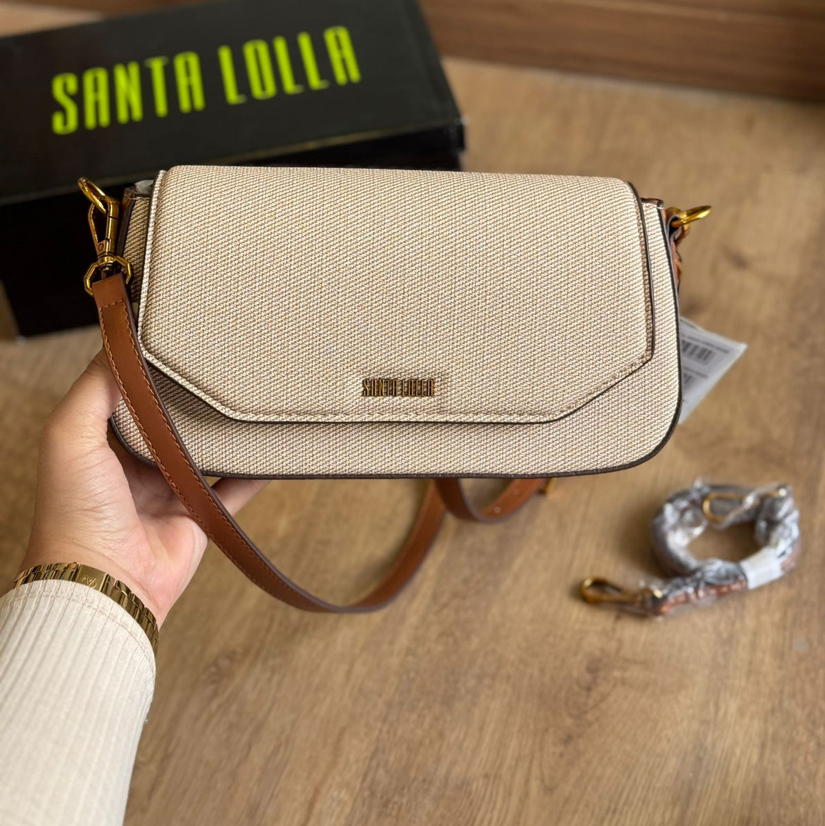 Bolsa Santa Lolla Baguete Alça Dupla Tramado 0452.4563