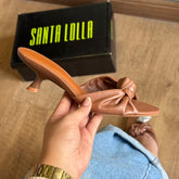Mule Santa Lolla Couro Torino Salto Baixo Fino 0828.4A38.033B