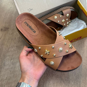 Sandália Papete Moleca em X Pedrarias 5500.112