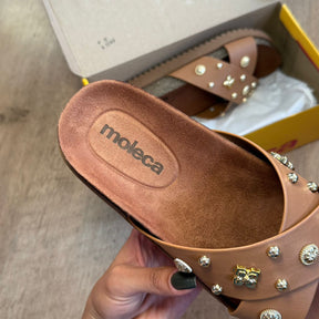 Sandália Papete Moleca em X Pedrarias 5500.112