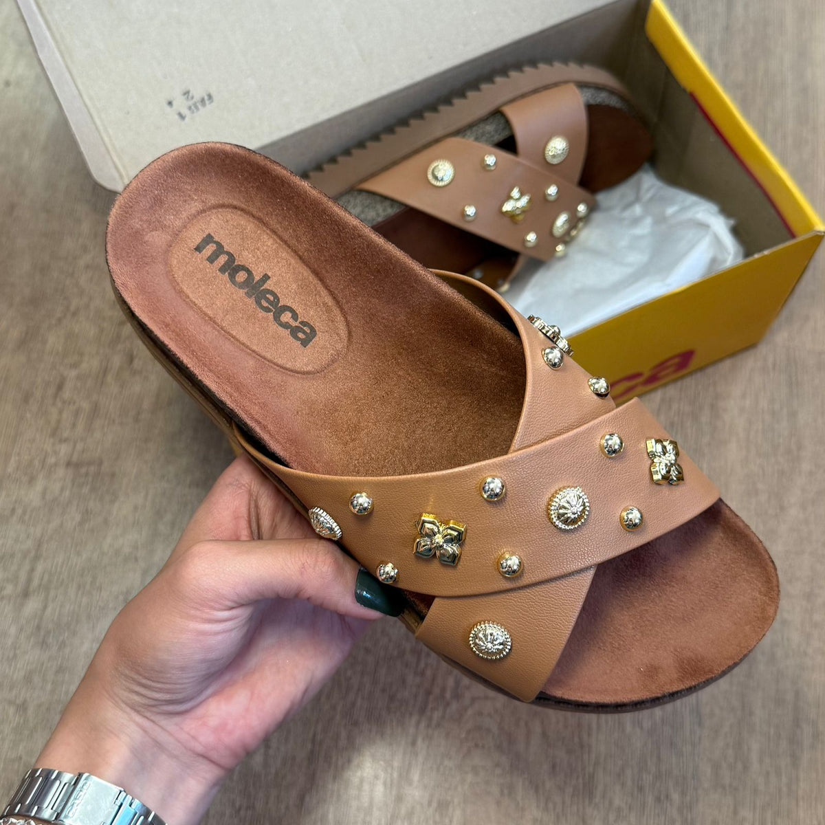 Sandália Papete Moleca em X Pedrarias 5500.112