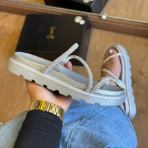 Sandália Vizzano Tiras Strass Prateado 6459.118