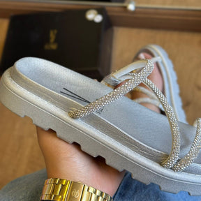 Sandália Vizzano Tiras Strass Prateado 6459.118