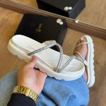 Sandália Vizzano Tiras Strass Prateado 6459.118