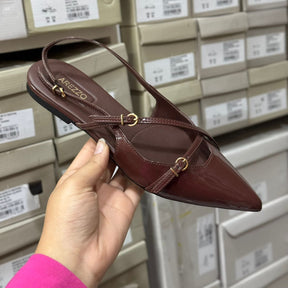 Sapatilha Arezzo Verniz Slingback Tiras Fivelas A132190004