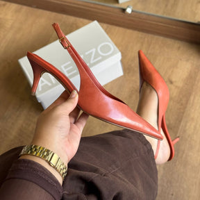 Scarpin Arezzo Camurça Salto Kitten Slingback A138550002