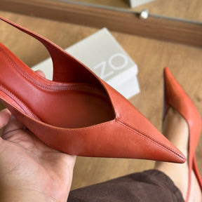 Scarpin Arezzo Camurça Salto Kitten Slingback A138550002