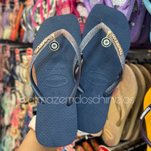 Havaianas Slim Square Glitter + Pingente olho grego