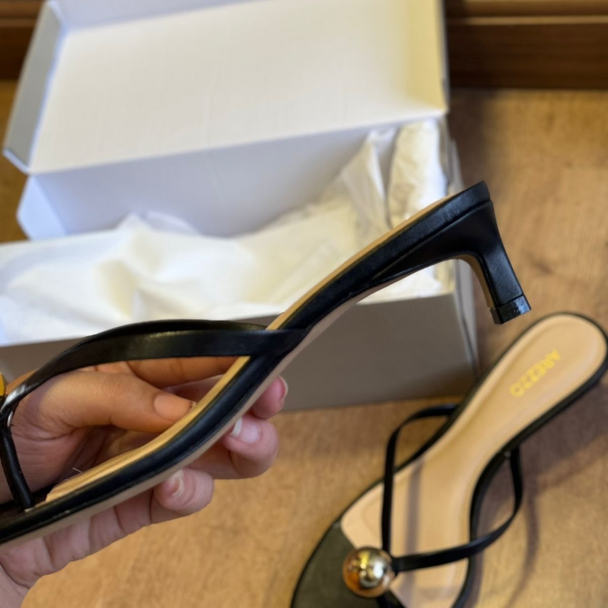 Sandália Salto Arezzo Detalhe Geométrico A135520002