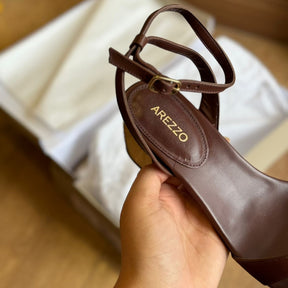 Sandália Arezzo Salto Bloco Brilhoso A136220003