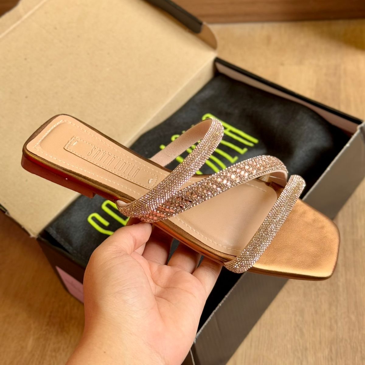 Rasteira Santa Lolla Shiny Metalizado Soft 0775.4CBD.0339