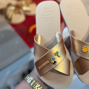 Havaianas Rasteirinha Aqua Metallic + Combinações de Pins