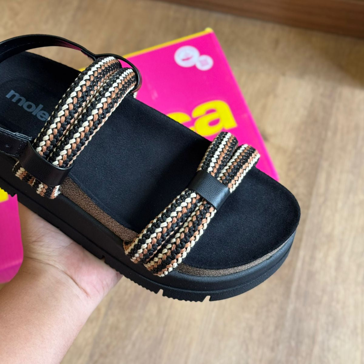 Sandália Moleca Tiras Grossas Flatform 5513.107