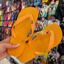 Havaianas Top + Pins Brasil, Tucano, Coqueiro, Aguá de Coco e Sol