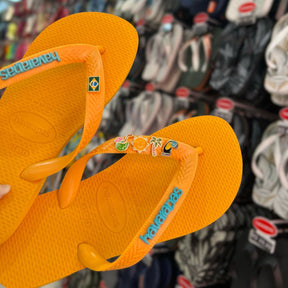 Havaianas Top + Placa Logo + Pins Brasil, Tucano, Coqueiro, Aguá de Coco e Sol