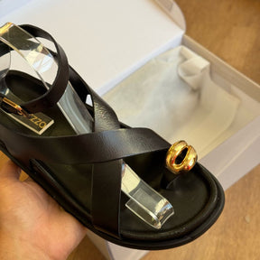 Sandália Arezzo Papete Animal Print A135550010