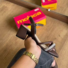 Sandália Moleca Salto Bloco Tiras Grossas 5496.113