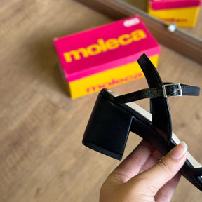 Sandália Moleca Salto Bloco Tiras Grossas 5496.113