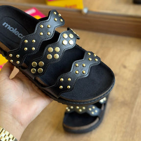 Sandália Moleca Papete com Pequenos Detalhes 5500.108