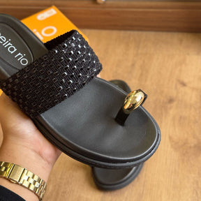 Sandália Beira Rio Slide Crochê 8513.115