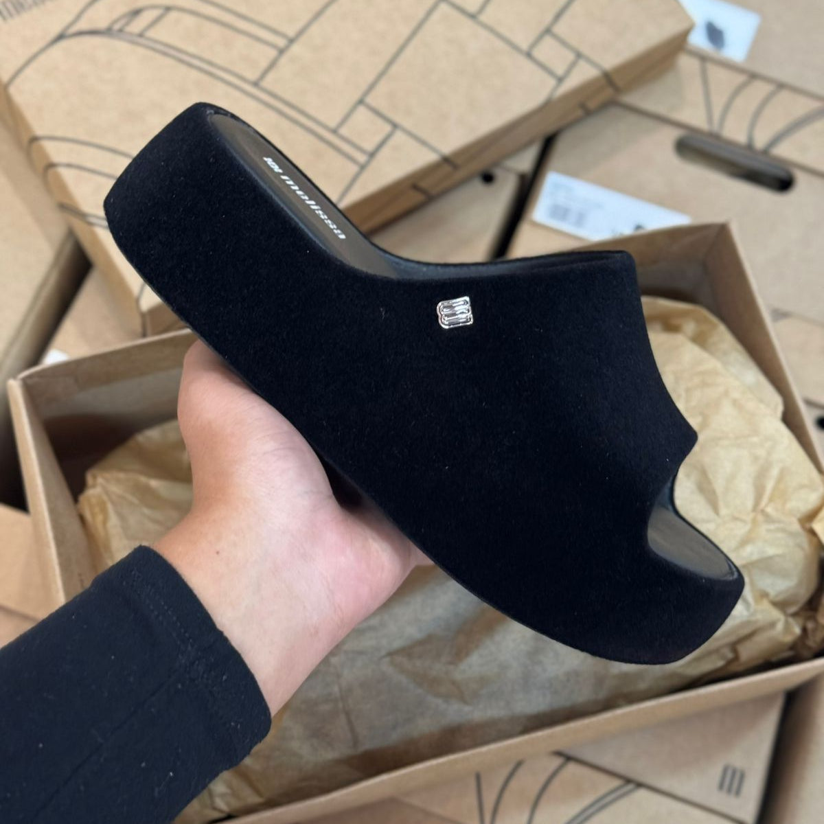 Sandália Melissa Free Platform Slide Velvet 37846