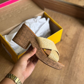 Sandália Moleca Tamanco Cruzado Efeito Palha 5549.104