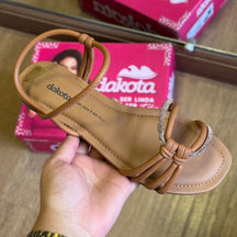 Sandália Dakota Rasteira Tiras em Brilho Y9441