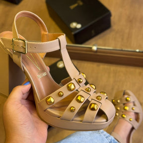 Sandália Vizzano Salto Bloco Detalhes Pedrarias 6551.106