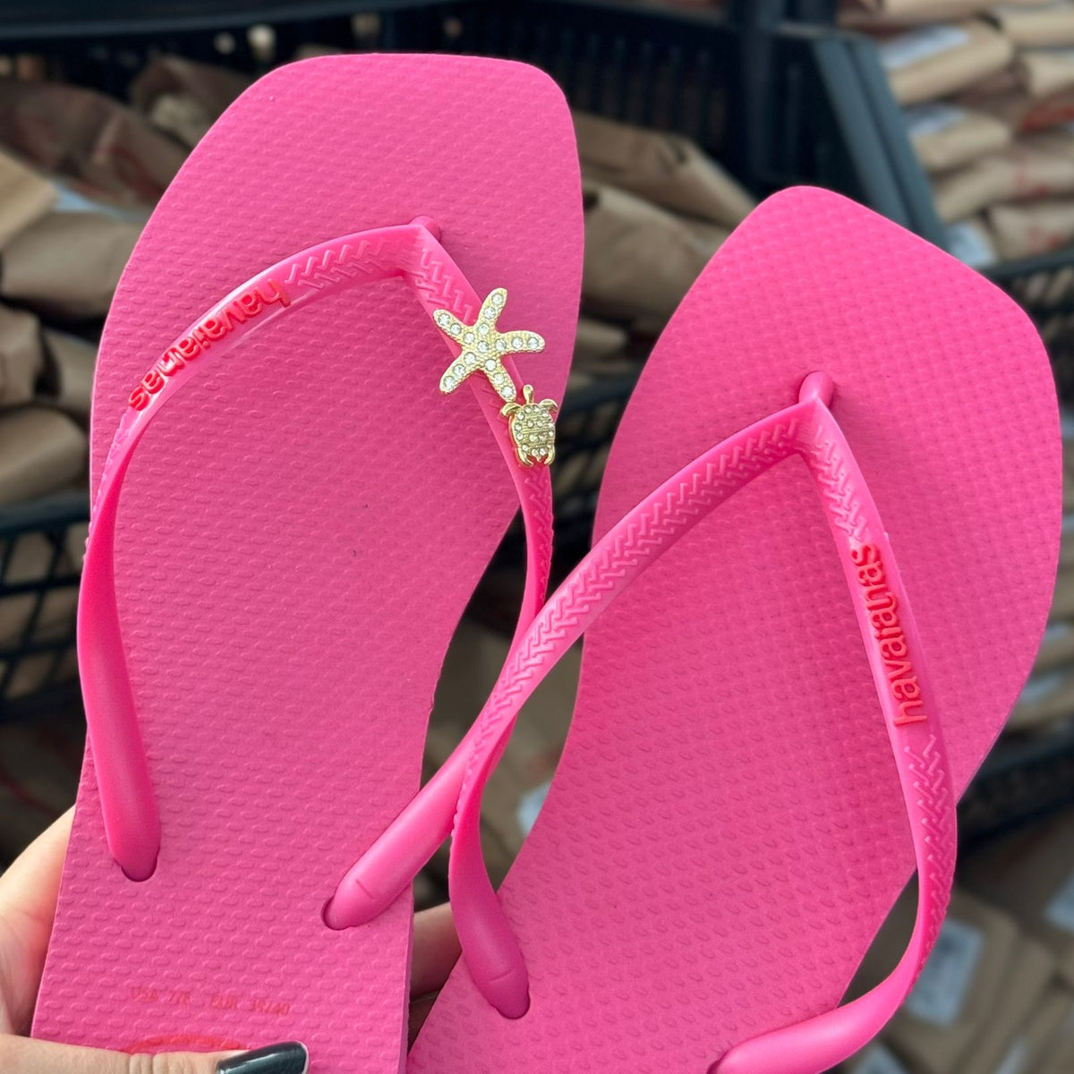 Havaianas Slim Square Logo Pop Up + Pin Tartaruga e Estrela