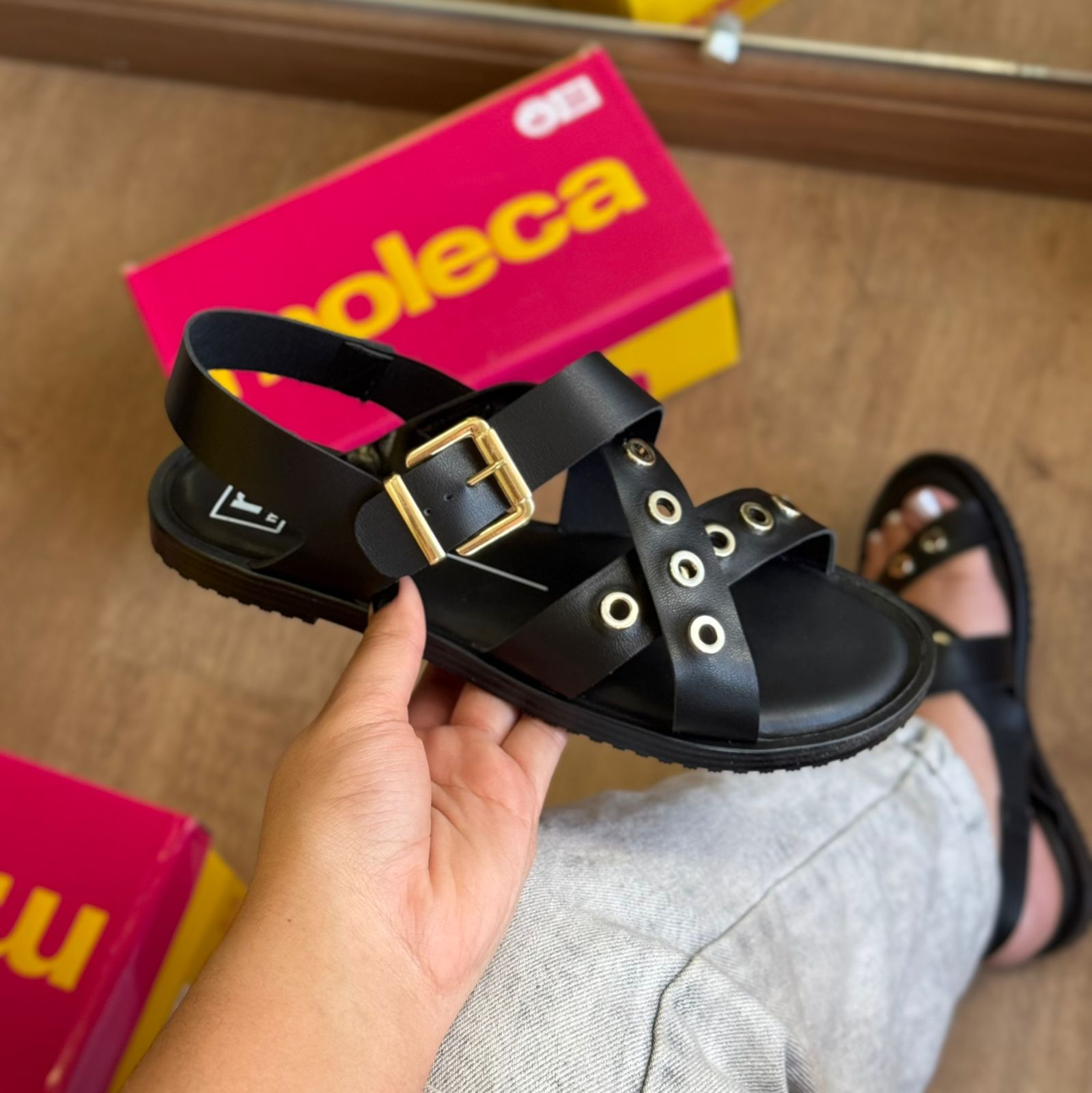 Sandália Rasteira Moleca Tira Argola 5555.203